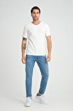 ALEXANDERGARDI FİTİLLİ V YAKA REGULAR FİT T-SHİRT (E24-74602)