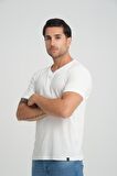 ALEXANDERGARDI FİTİLLİ V YAKA REGULAR FİT T-SHİRT (E24-74602)