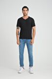 ALEXANDERGARDI FİTİLLİ V YAKA REGULAR FİT T-SHİRT (E24-74602)