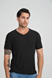 ALEXANDERGARDI FİTİLLİ V YAKA REGULAR FİT T-SHİRT (E24-74602)