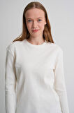 Uzun Kollu Fitilli Basic Kadın Sweatshirt