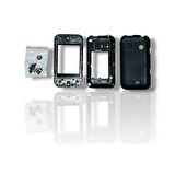 Samsung E2652 Kasa Samsung Galaxy E2652 Uyumlu Siyah Renk Orta Kasa Ön Arka Kapak Tuş Takımı 