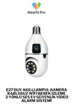 E27 Duy Akıllı Ampül Kamera Kablosuz Wifi Bebek İzleme 2 Yönlü Ses Ev Güvenlik Video Alarm
