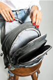  Sanmorris Unisex Suya Dayanıklı Krinkıl Kumaş Çok Gözlü Orta Boy Laptop Okul ve Sırt Çantası