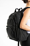  Sanmorris Unisex Suya Dayanıklı Krinkıl Kumaş Çok Gözlü Orta Boy Laptop Okul ve Sırt Çantası