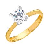 Harem Altın 14 Ayar Altın Tektaş Yüzük E323