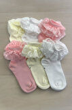 6 Çift Burun Dikişsiz Fırfırlı Kız Çocuk Çorabı
