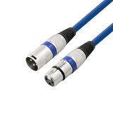 Estello E4004B XLR Erkek-XLR Dişi PVC Ara Kablo,8 metre,Mavi renk
