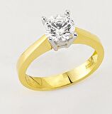 14 Ayar Altın Tektaş Yüzük E45