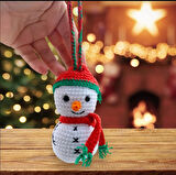 Amigurumi kardan adam anahtarlık aksesuar yeni yıl Noel hediyesi dukakidstoys 