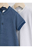 Next Baby 100% Pamuklu Lacivert Gri 2'li Romper Set