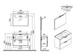 VİTRA Mia Antrasit Füme 80 cm Banyo Dolabı+Ayna+Lavabo+Aplik