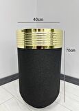 ELEGANT Dekoratif Gold Darbuka Siyah Saksı 70cm