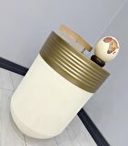 ELEGANT Dekoratif Eskitme Darbuka Krem Sehpa 60cm