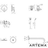 Artema Win S Ankastre Mafsallı Tepe Duş Seti A49248