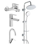 Artema Nora S Banyo Bataryası + Lavabo Bataryası + Eviye Bataryası + Duxxa Bolero Tepe Duş Seti