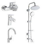 Artema Flow Round Banyo + Lavabo + Eviye Bataryası + Duxxa Bolero Duş Seti