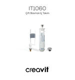 Creavit Mare Duvara Sıfır Kanalsız Klozet + Rezervuar + Duroplast Kapak + Çift Basmalı İç Takım SET