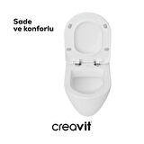 Creavit Terra Rim-Off Asma Klozet + Creavit Duck Yavaş Kapanır Kapak + Creavit Gömme Rezervuar 