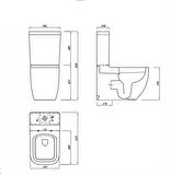 S25 SQUARE DUVARA SIFIR KANALSIZ KLOZET+REZERVUAR+İÇ TAKIM+KLOZET KAPAĞI SET  