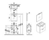 Mia 60 cm Antrasit Çekmeceli alt banyo dolabı + lavabo 