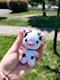 Amigurumi inek anahtarlık aksesuar hediyelik oyuncak Dukakidstoys