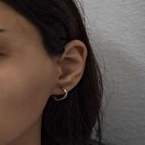 Gümüş Taşsız Kalp Kadın Küpe