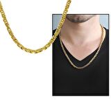 (Tesbihane) Gold Renk 917L Çelik Erkek Kral Zincir