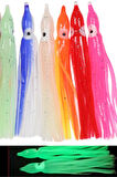 Eagenset Silikon Ahtapot Fosforlu Glow Beyaz Yapay Yem Olta Takımı, Çapari, Jig Yapım Malzemesi 9 cm 5 Adet