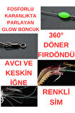 Eagenset Fosforlu Glow İğneli, Boncuklu Silikon Karides Yapay Yem Kırmızı