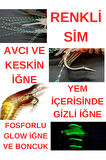 Eagenset Fosforlu Glow İğneli, Boncuklu Silikon Karides Yapay Yem Mavi