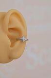 Minimal Kuzey Yıldızlı Earcuff Sıkıştırmalı Kutup Yıldızlı Kıkırdak Küpesi Gümüş Renk