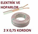 2x0.75 100mt - Beyaz Elektrik Ve Hoparlör Kablosu Kordon