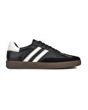 Hyper Siyah Beyaz Deri Erkek Sneaker Spor Ayakkabı