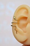 Gold Yılan Earcuff Sıkıştırmalı Kıkırdak Küpesi