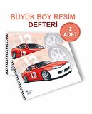 Mediart 2'li Arabalı Resim Defteri Spiralli Karton Kapak 23x33 Cm 15 Yaprak Resim Defteri Orta Boy