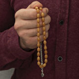 Ebuz Gümüş Püskül Arpa Sıkma Kehribar Tesbih