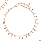 Ebuz Gümüş Rose Taşlı Ve Pullu Halhal