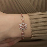 Ebuz Gümüş Rose Baget Taşlı Kar Tanesi Bileklik