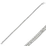 Ebuz Gümüş İki Sıra Su Yolu Kadın Bileklik