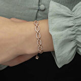 Ebuz Gümüş Rose Oval Taşlı Kadın Bileklik