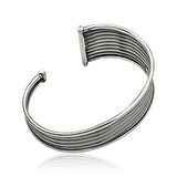 Ebuz Gümüş Eskitme Desenli Kadın Bilezik