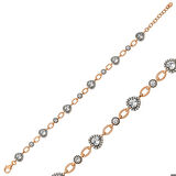 Ebuz Gümüş Rose Kalpler Kadın Bileklik