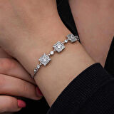 Ebuz ​Gümüş Baget Taşlı Kadın Bileklik