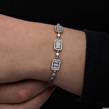 Ebuz ​Gümüş Baget Taşlı Kadın Bileklik