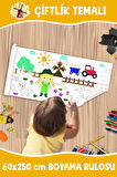 Çiftlik Bahçe Hayvanları Dev Boyama Rulosu arm Kids Coloring Roll-Jumbo Painting Paper Roll for Kids
