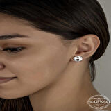 Ebuz Swarovski Crystal Taşlı Gümüş Çivili Kadın Küpe