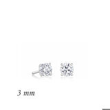 Ebuz Gümüş Yuvarlak Tek Taş Zirkon Küpe - 3 mm