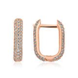 Ebuz Gümüş Çift Taraflı Beyaz Taşlı J Kadın Küpe