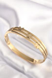 316L Çelik Kelebek Gold Renk Kadın Kelepçe Bilezik - EBJ240510W24035